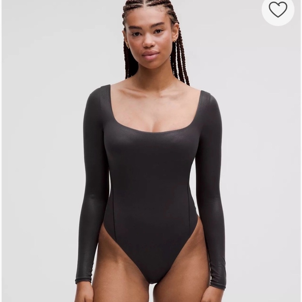 Lululemon Wunderlux Ultra-Soft Nulu Square-neck Bodysuit - NWT - Black - Lg